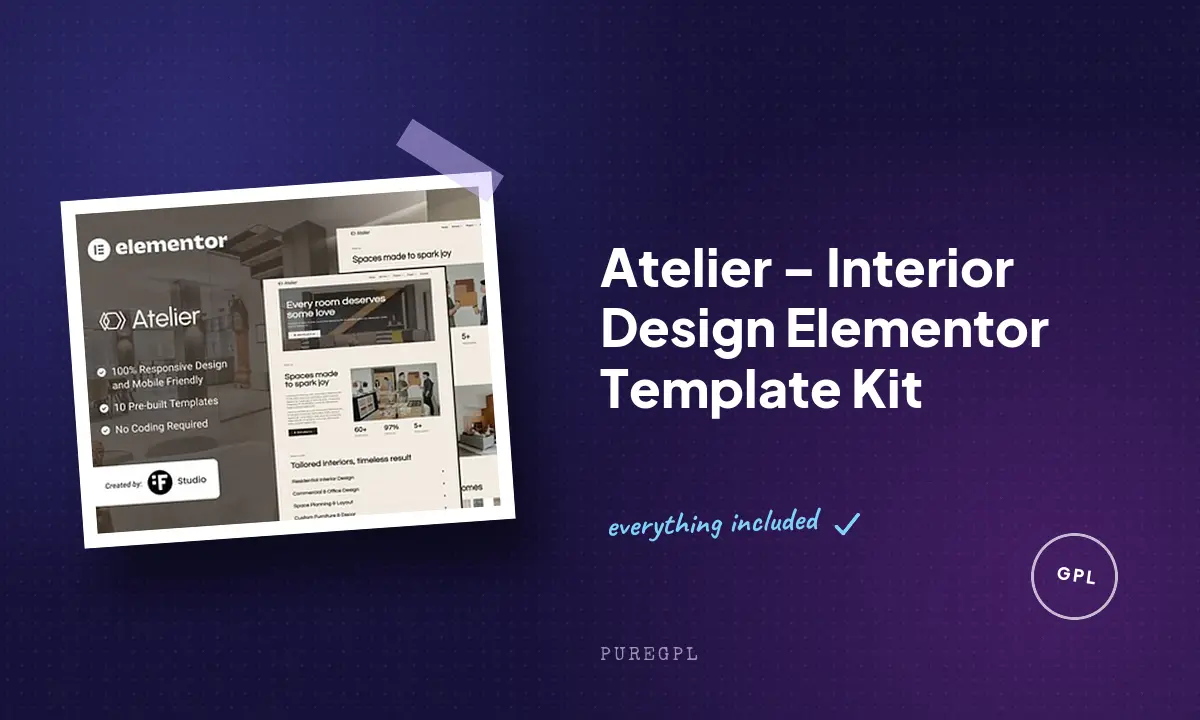 Atelier – Interior Design Elementor Template Kit