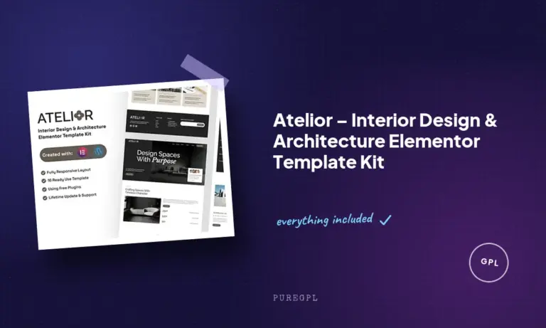 atelior interior design architecture elementor template kit
