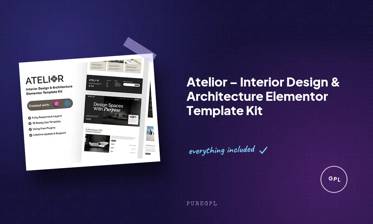 Atelior – Interior Design & Architecture Elementor Template Kit