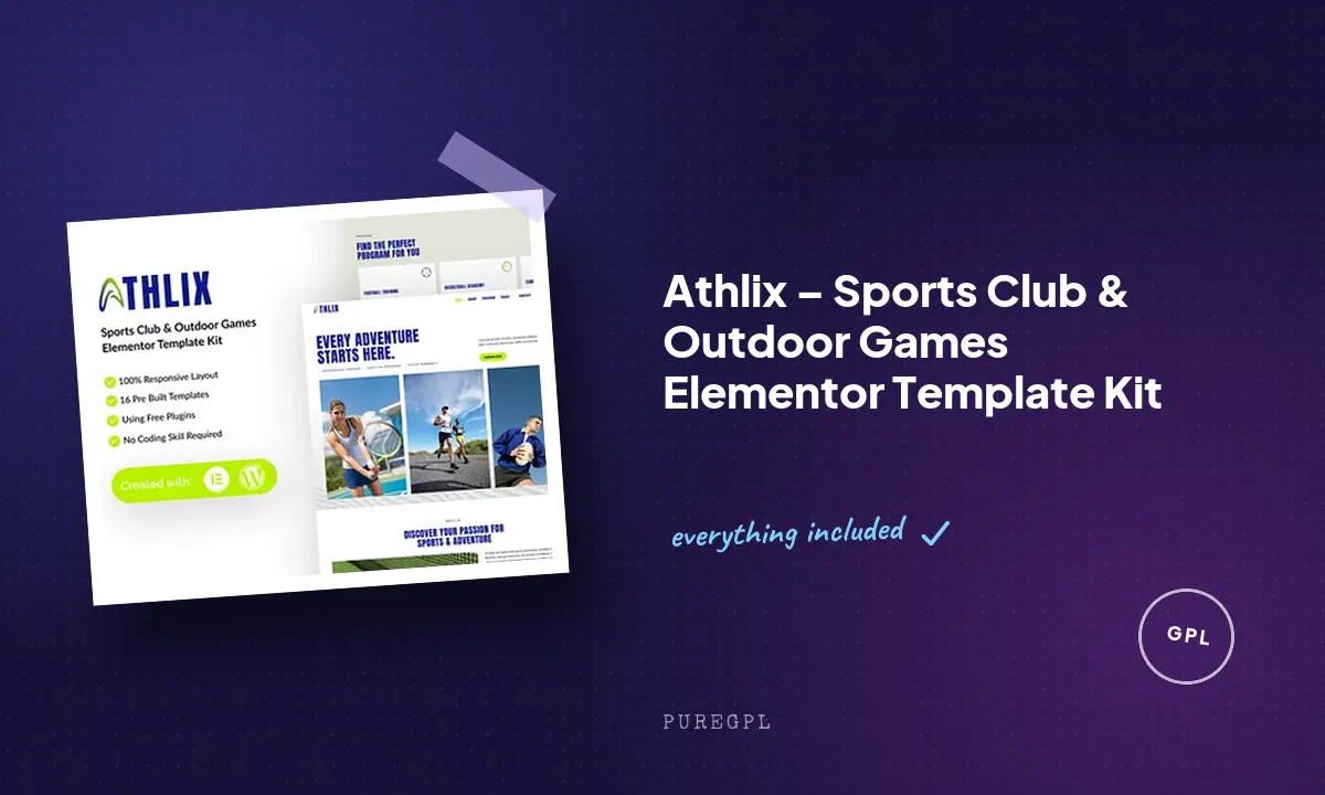 Athlix – Sports Club & Outdoor Games Elementor Template Kit