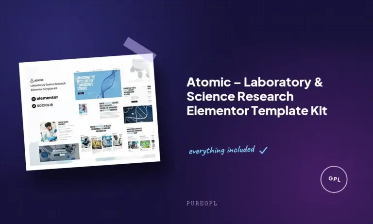 atomic laboratory science research elementor template kit