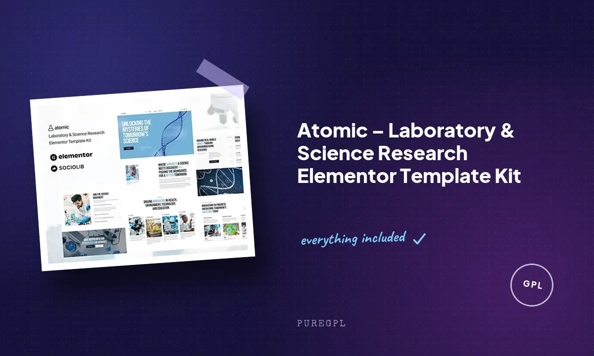 Atomic – Laboratory & Science Research Elementor Template Kit