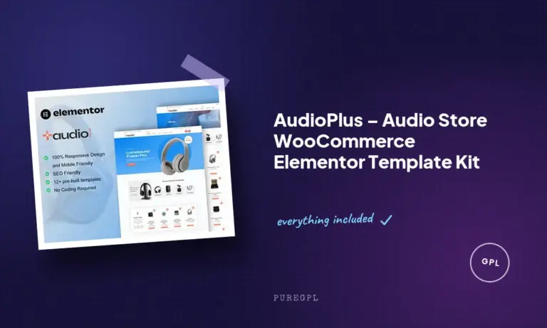 audioplus audio store woocommerce elementor template kit
