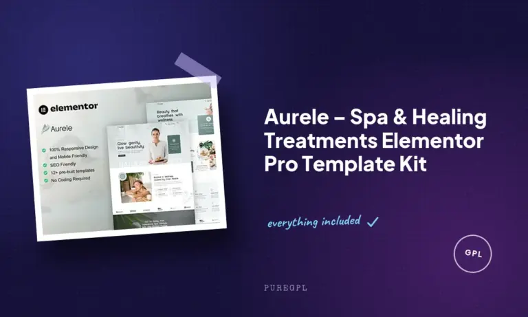 aurele spa healing treatments elementor pro template kit