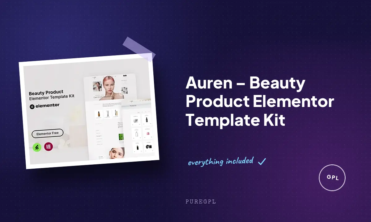 Auren – Beauty Product Elementor Template Kit