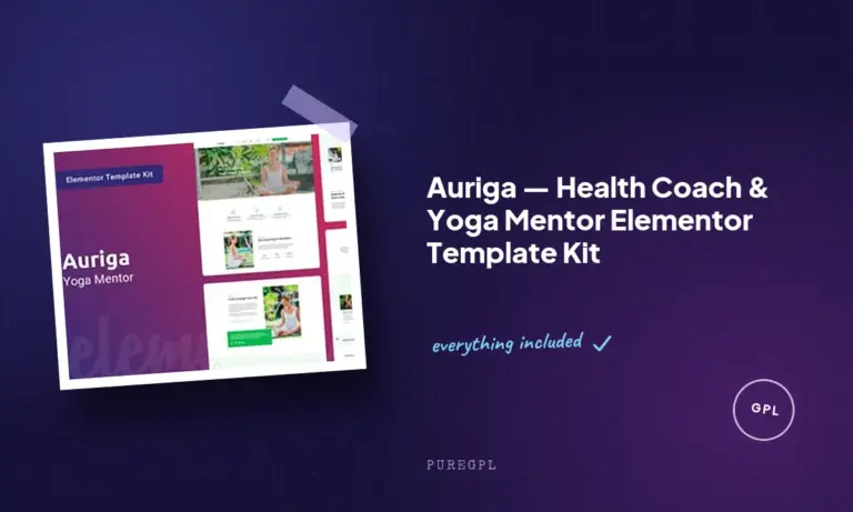 auriga health coach yoga mentor elementor template kit