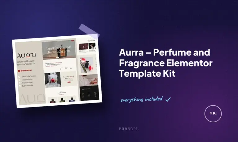 aurra perfume and fragrance elementor template kit