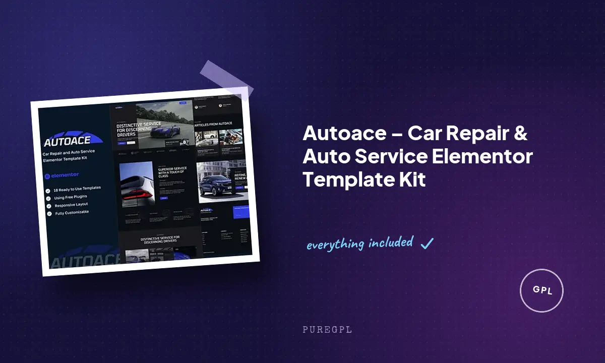 Autoace – Car Repair & Auto Service Elementor Template Kit