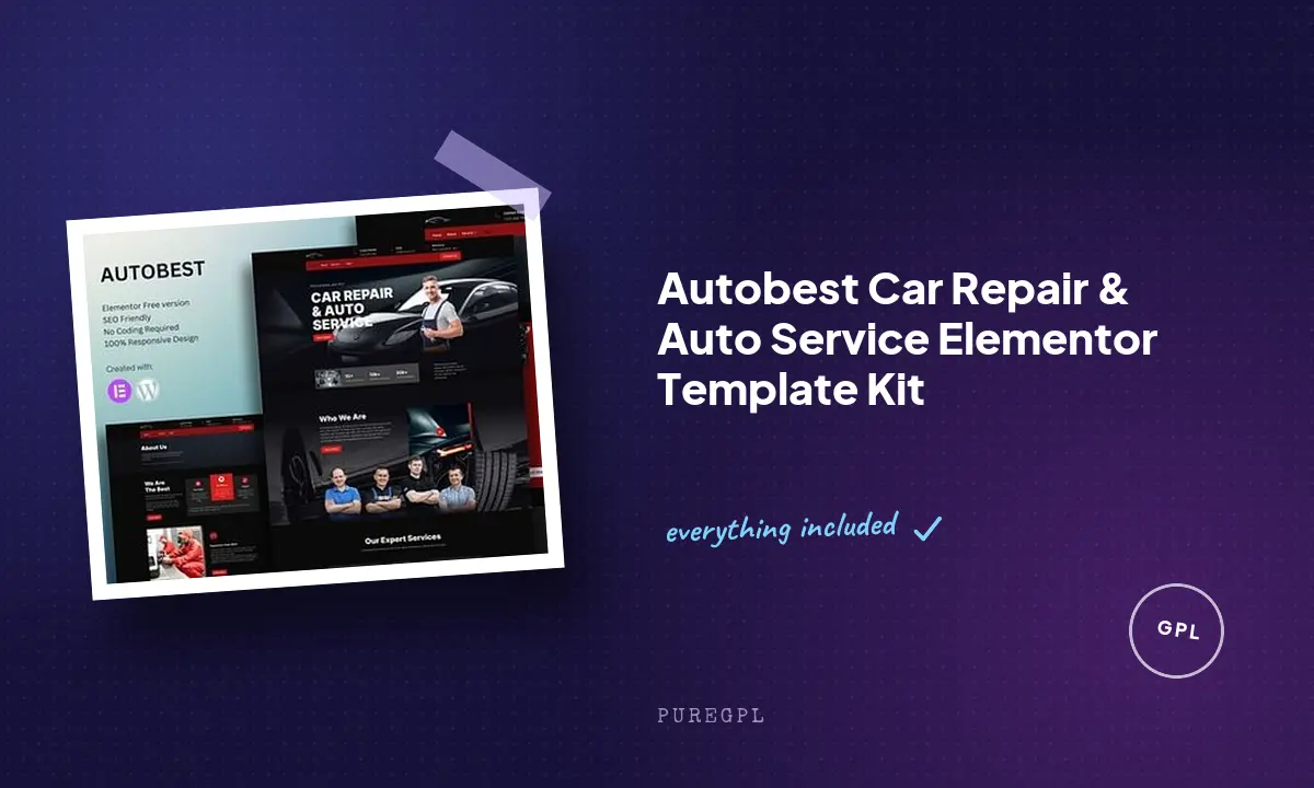 Autobest Car Repair & Auto Service Elementor Template Kit