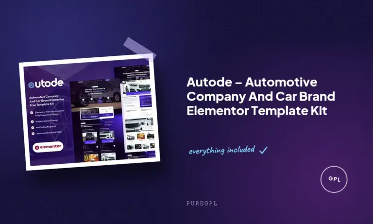 autode automotive company and car brand elementor template kit