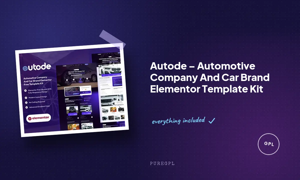 Autode – Automotive Company And Car Brand Elementor Template Kit