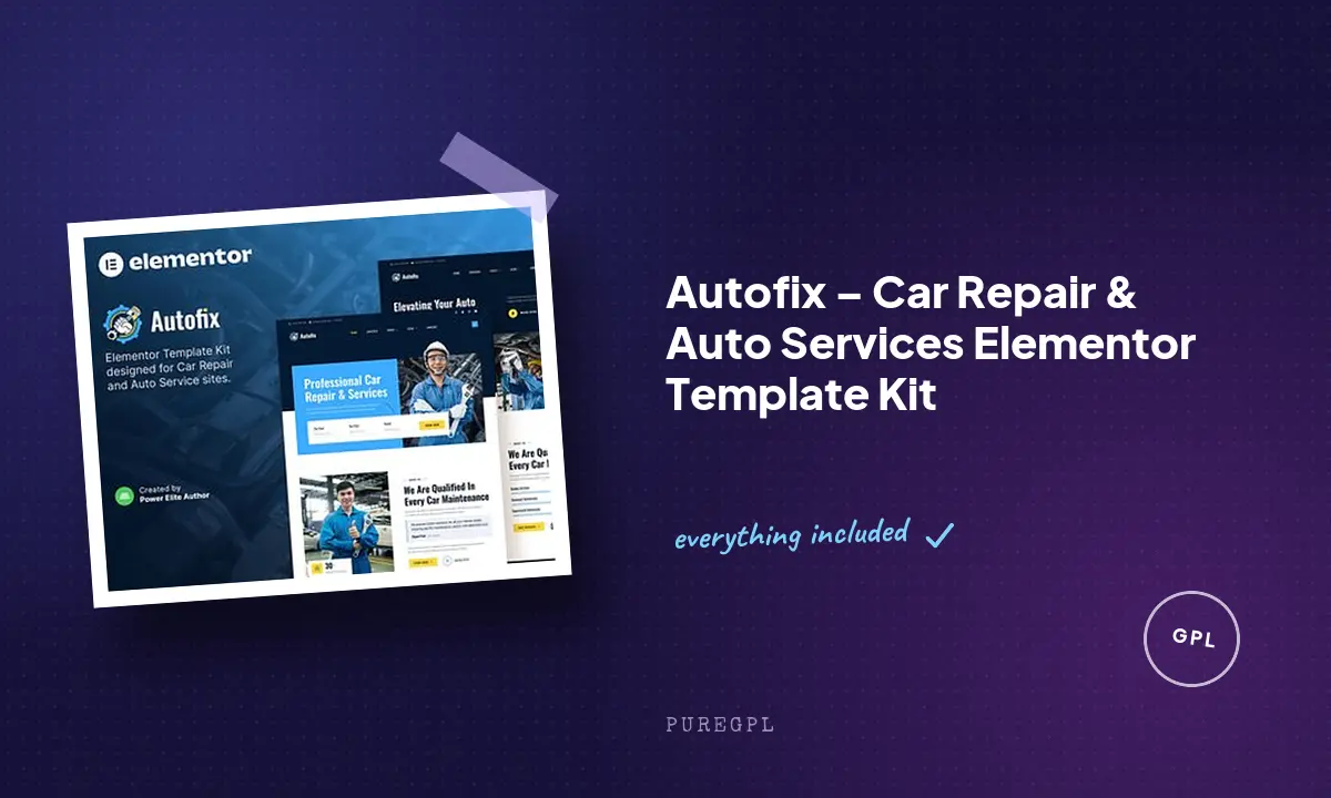 Autofix – Car Repair & Auto Services Elementor Template Kit