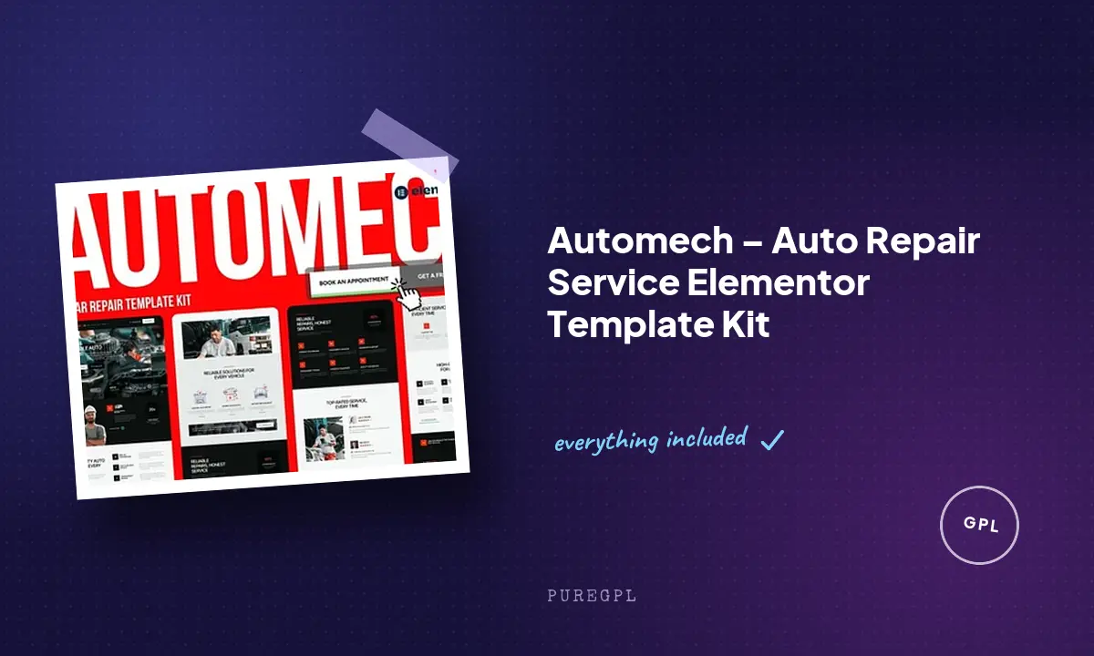Automech – Auto Repair Service Elementor Template Kit
