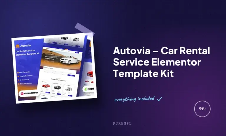 autovia car rental service elementor template kit
