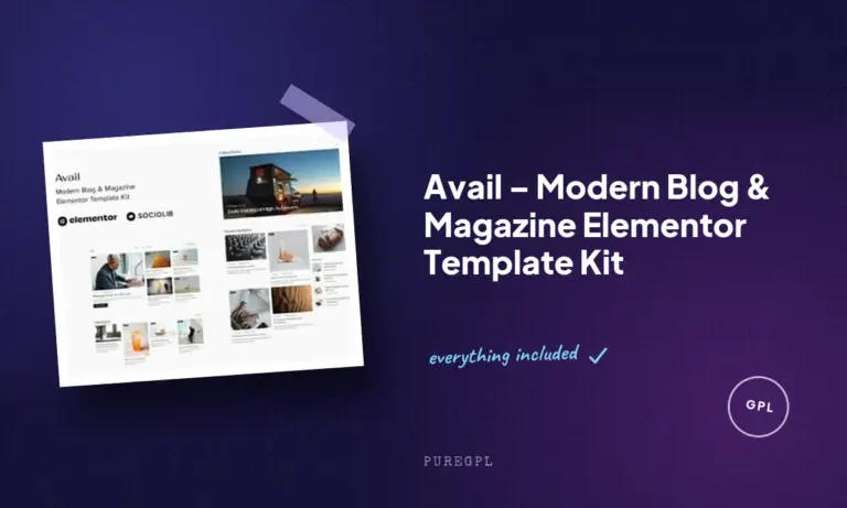 avail modern blog magazine elementor template kit
