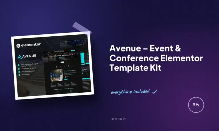 avenue event conference elementor template kit