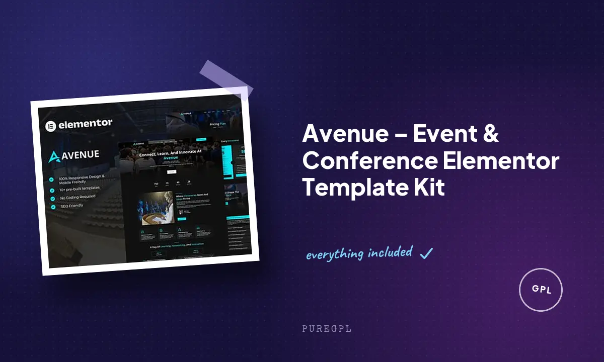 Avenue – Event & Conference Elementor Template Kit