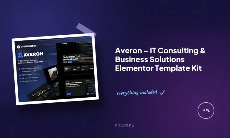 averon it consulting business solutions elementor template kit