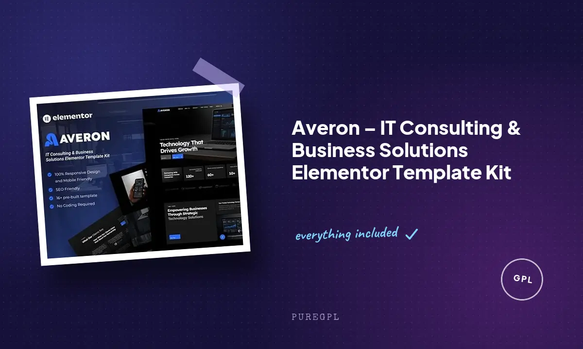 Averon – IT Consulting & Business Solutions Elementor Template Kit