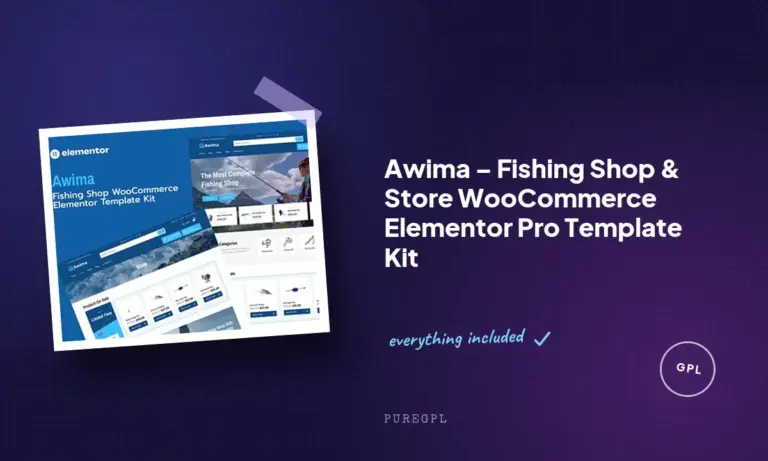 awima fishing shop store woocommerce elementor pro template kit
