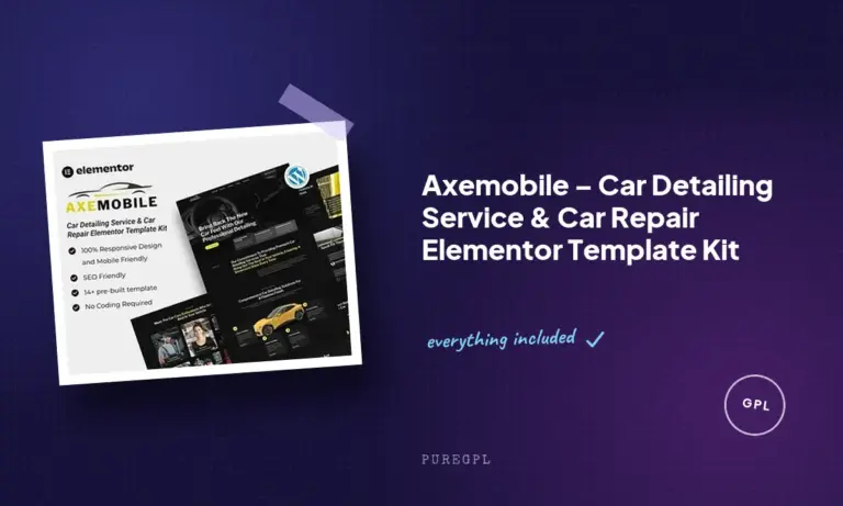 axemobile car detailing service car repair elementor template kit