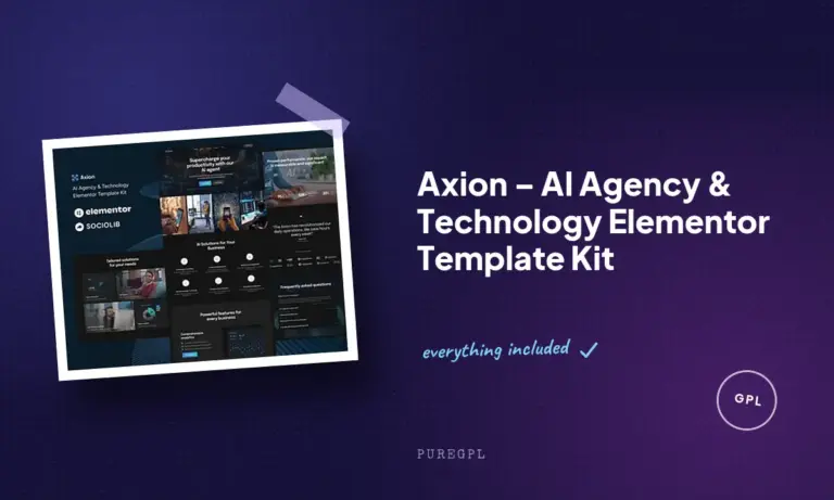 axion ai agency technology elementor template kit