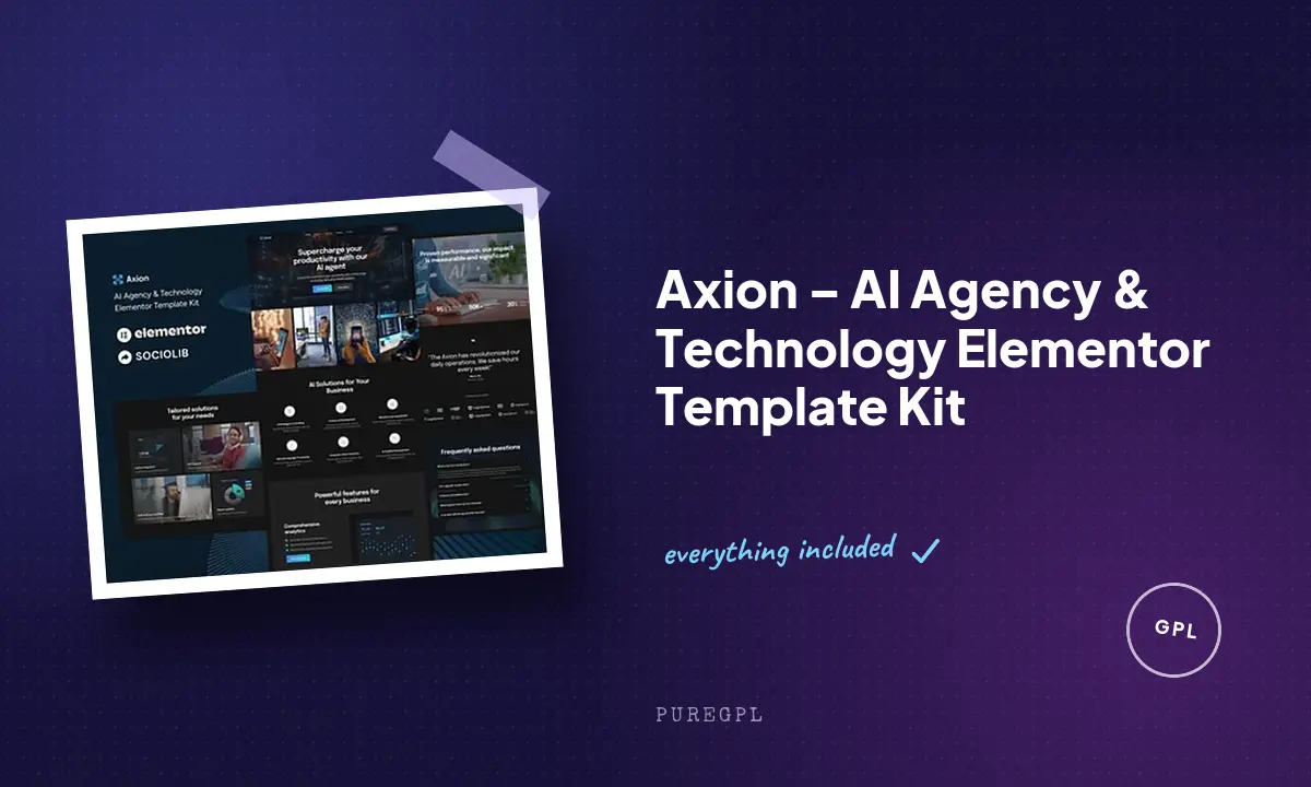Axion – AI Agency & Technology Elementor Template Kit
