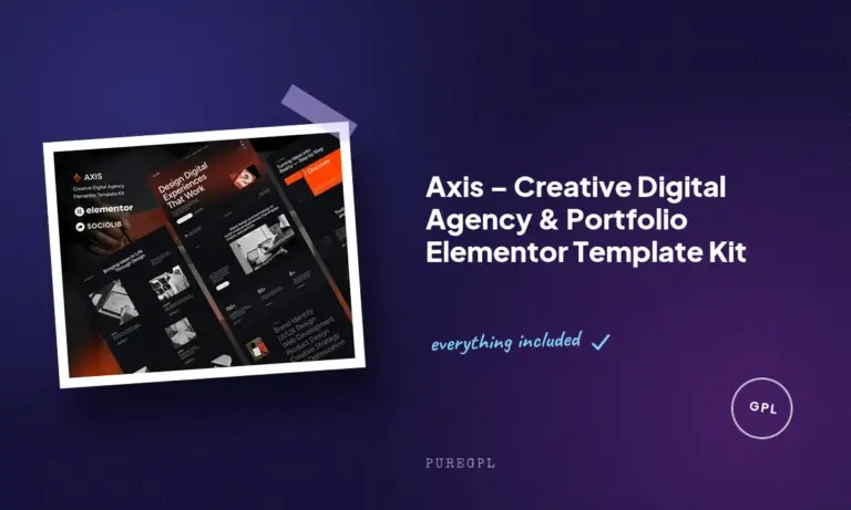 axis creative digital agency portfolio elementor template kit