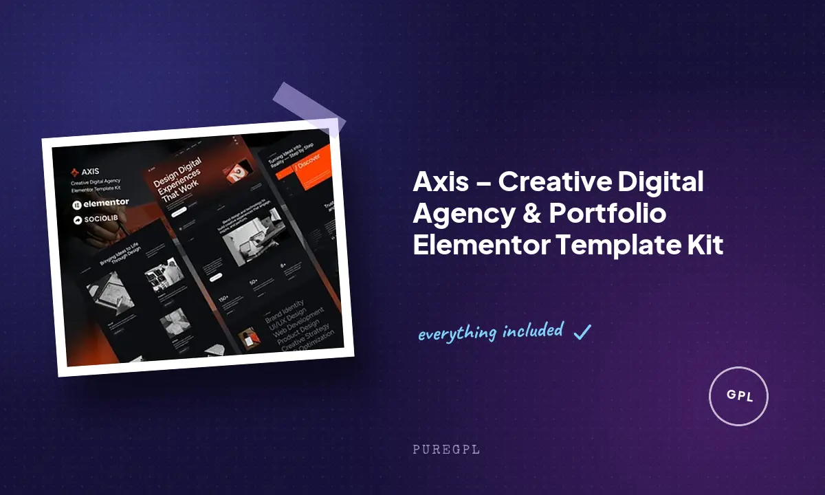 Axis – Creative Digital Agency & Portfolio Elementor Template Kit