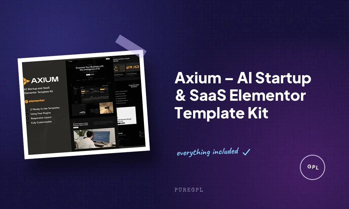 Axium – AI Startup & SaaS Elementor Template Kit