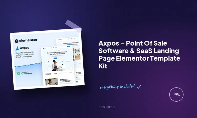 axpos point of sale software saas landing page elementor template kit