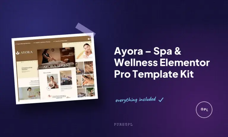 ayora spa wellness elementor pro template kit