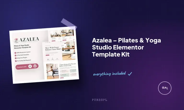 azalea pilates yoga studio elementor template kit