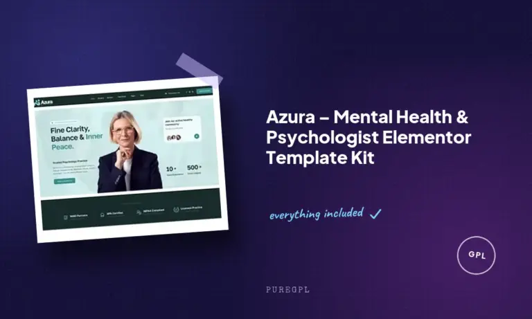 azura mental health psychologist elementor template kit