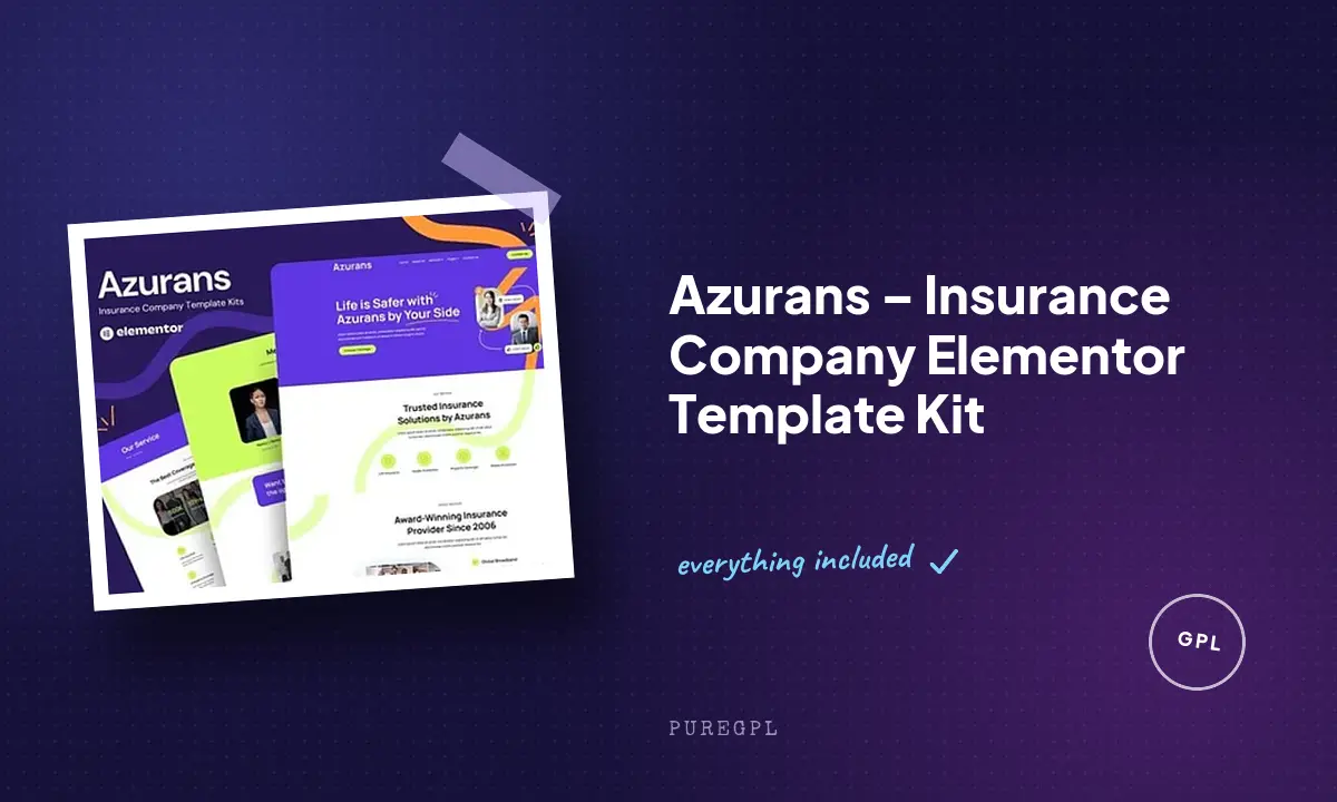 Azurans – Insurance Company Elementor Template Kit