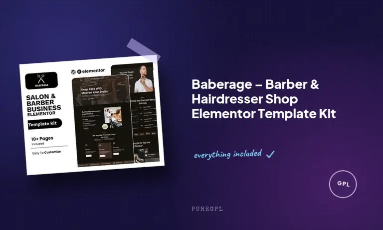 baberage barber hairdresser shop elementor template kit