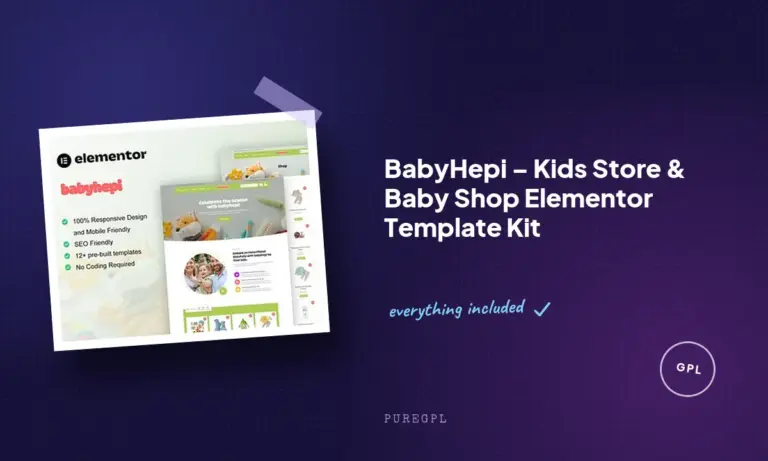babyhepi kids store baby shop elementor template kit