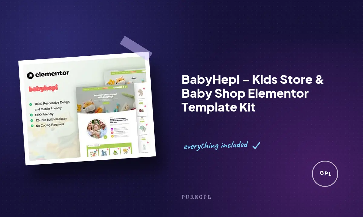 BabyHepi – Kids Store & Baby Shop Elementor Template Kit