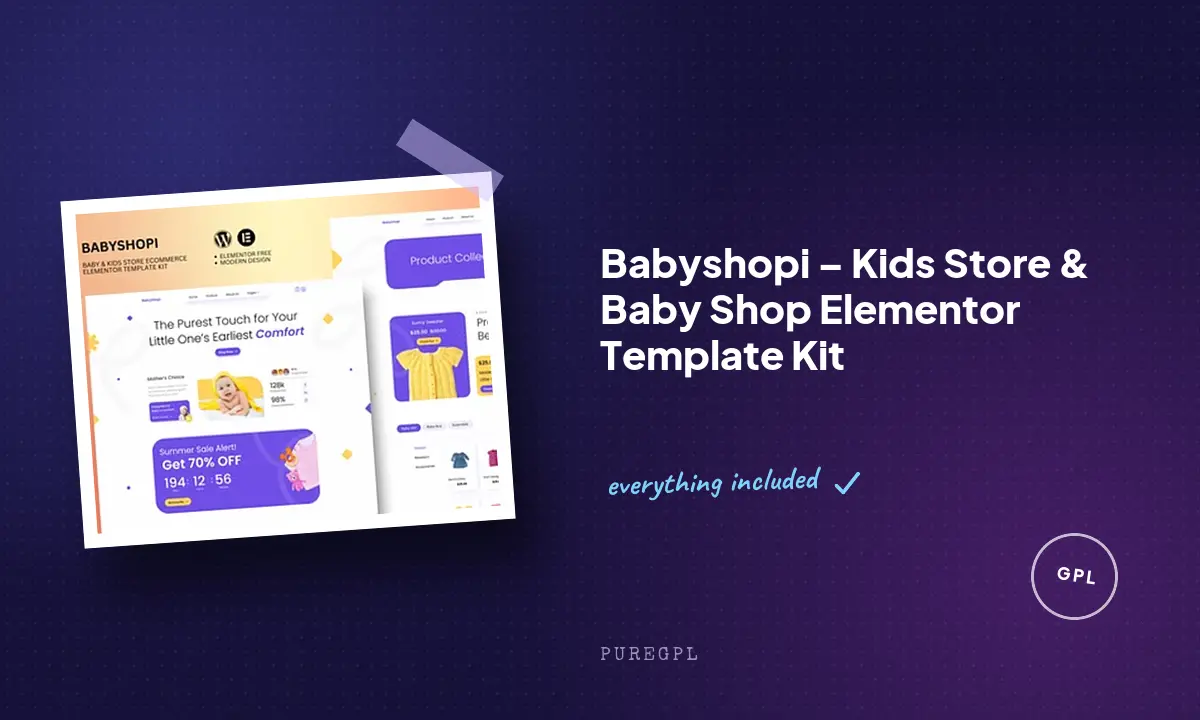Babyshopi – Kids Store & Baby Shop Elementor Template Kit