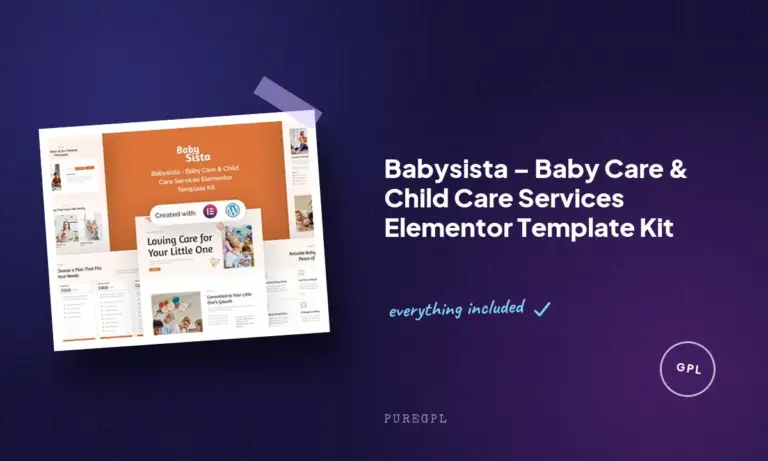 babysista baby care child care services elementor template kit