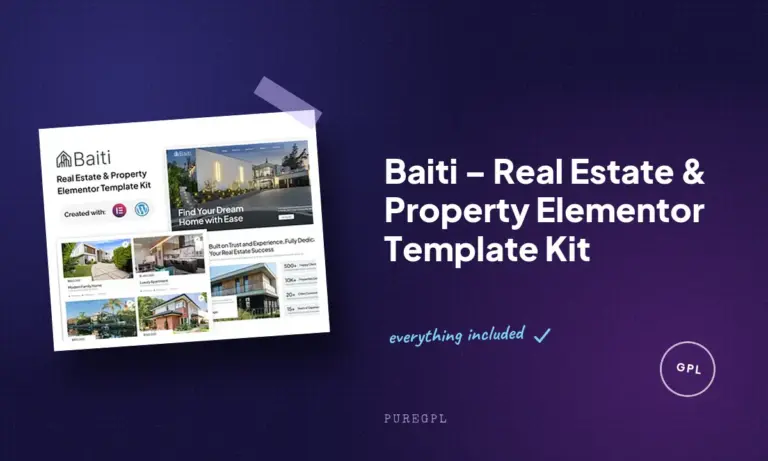 baiti real estate property elementor template kit
