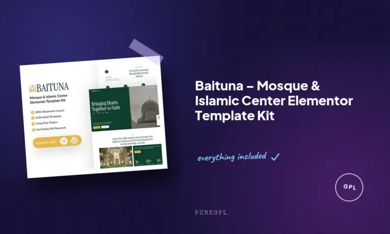 baituna mosque islamic center elementor template kit