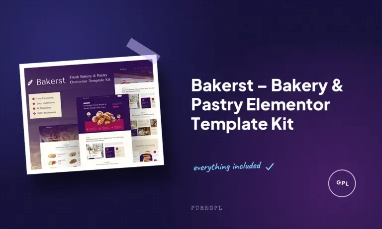 bakerst bakery pastry elementor template kit