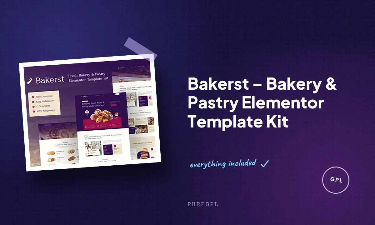 Bakerst – Bakery & Pastry Elementor Template Kit