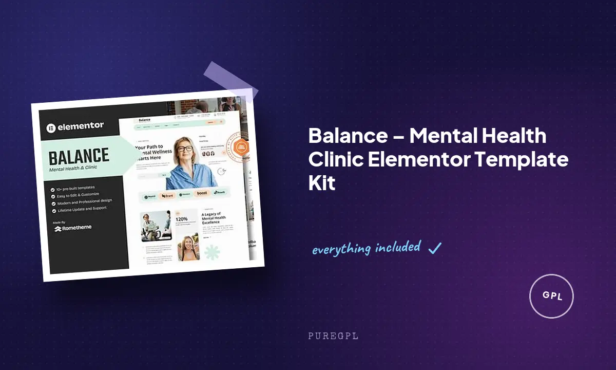 Balance – Mental Health Clinic Elementor Template Kit