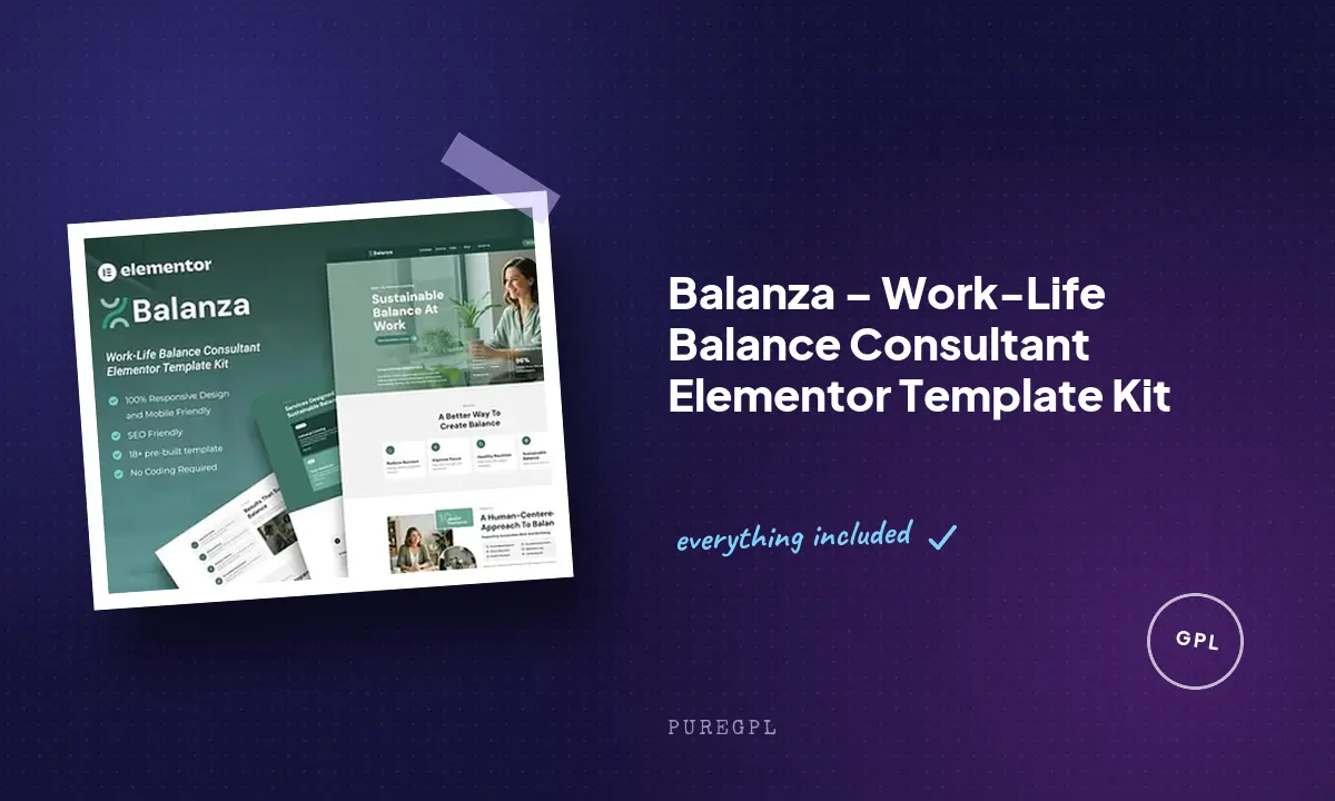 Balanza – Work-Life Balance Consultant Elementor Template Kit