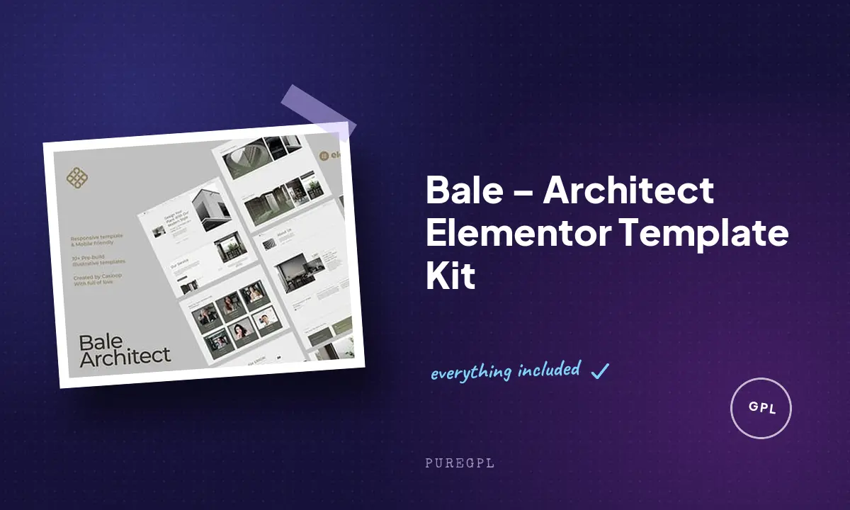 Bale – Architect Elementor Template Kit