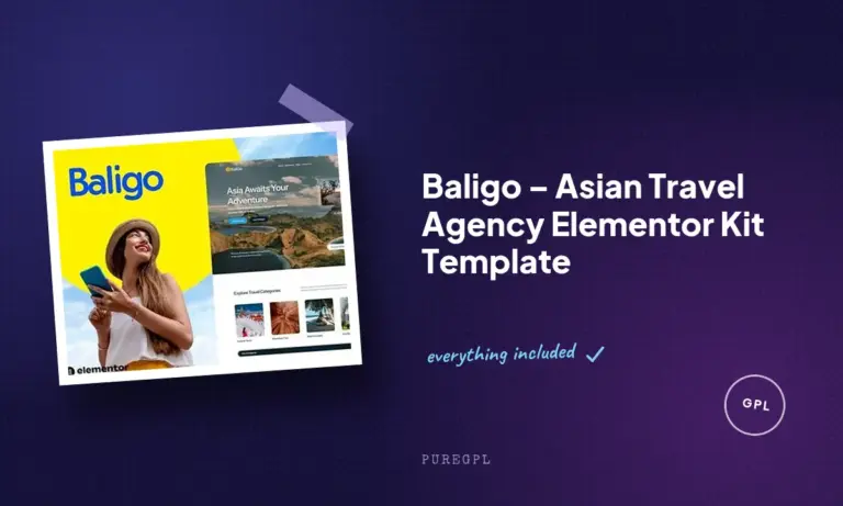 baligo asian travel agency elementor kit template