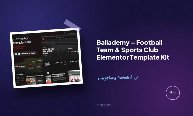 ballademy football team sports club elementor template kit
