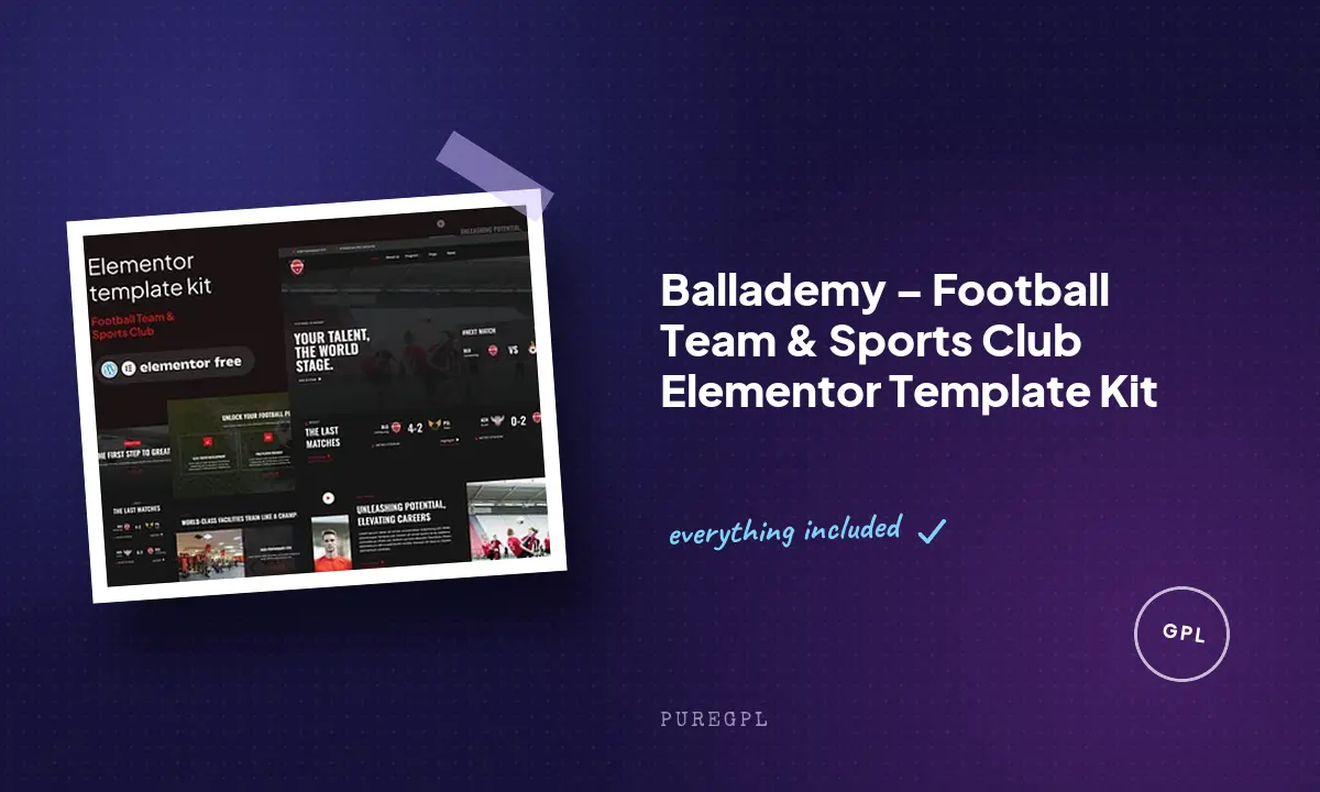 Ballademy – Football Team & Sports Club Elementor Template Kit